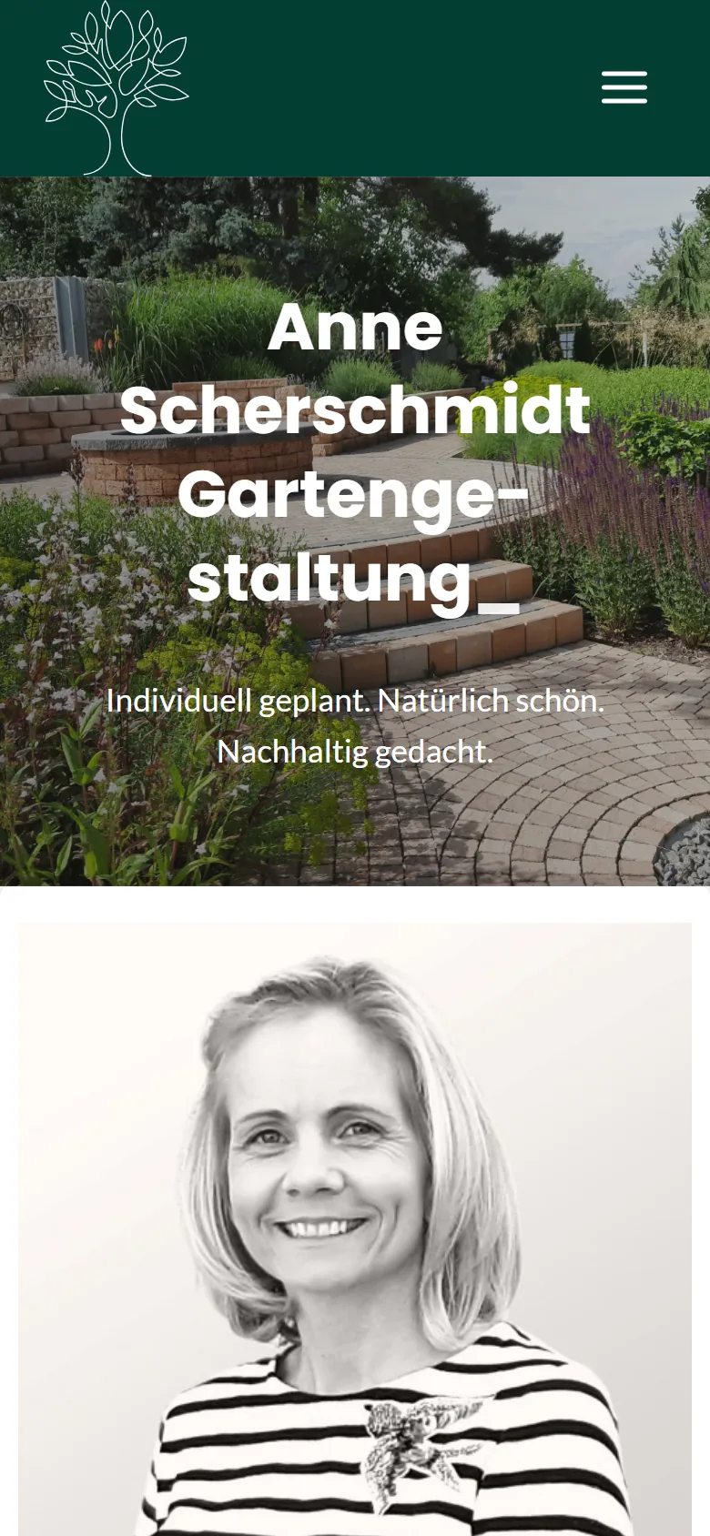 Startseite anne-scherschmidt.de auf dem Smartphone