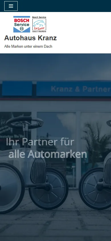 Startseite autohaus-kranz.de auf dem Smartphone